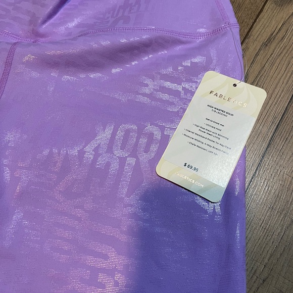 Fabletics Shimmering Purple Leggings - Picture 4 of 7